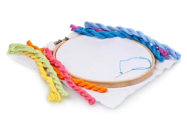 haftowane wzory na tkaninie